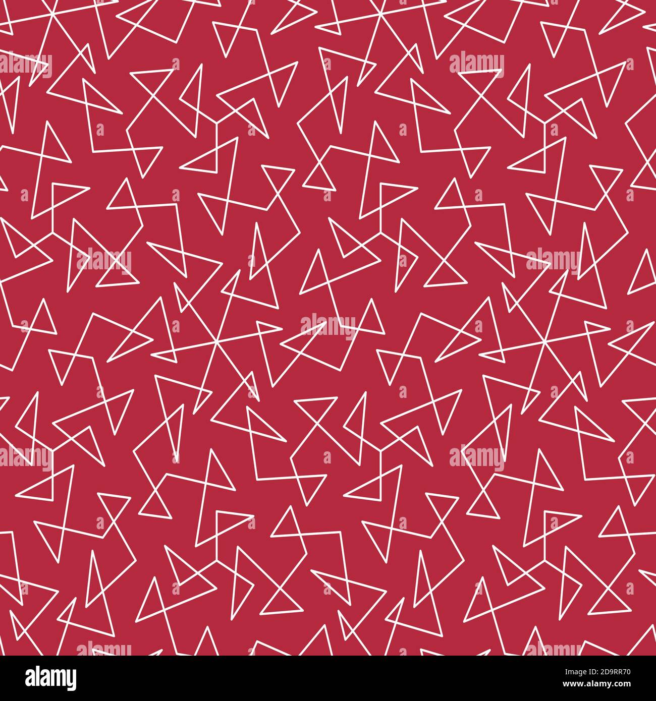 white geometric seamless vector pattern on red Stock Vector