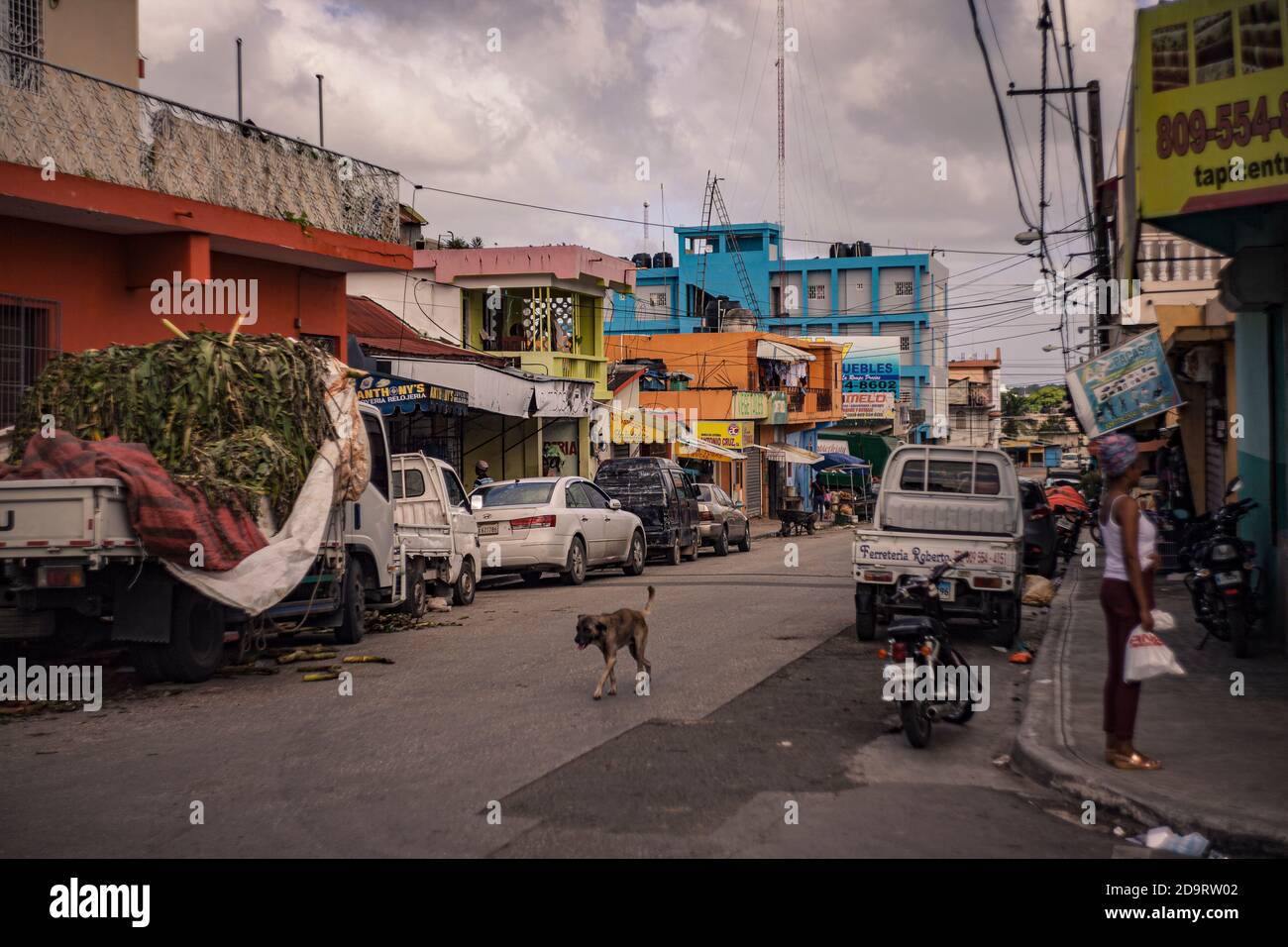 HIGUEY, DOMINICAN REPUBLIC 12 JANUARY 2020: Daily life scene in the streets of Higuey in the Dominican Republic Stock Photo