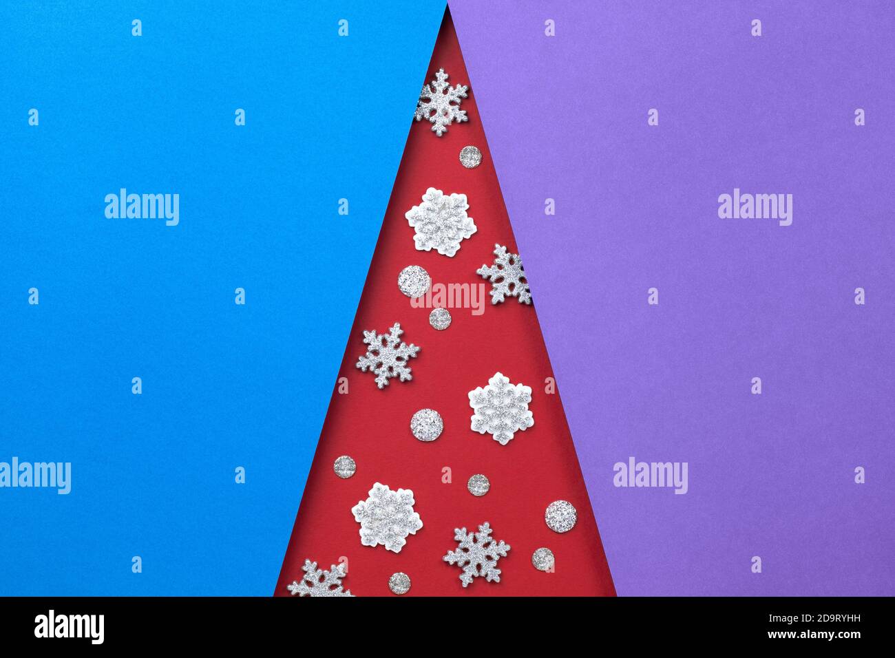 Christmas tree composition. Minimal art concept. Top view. Flat lay Stock Photo