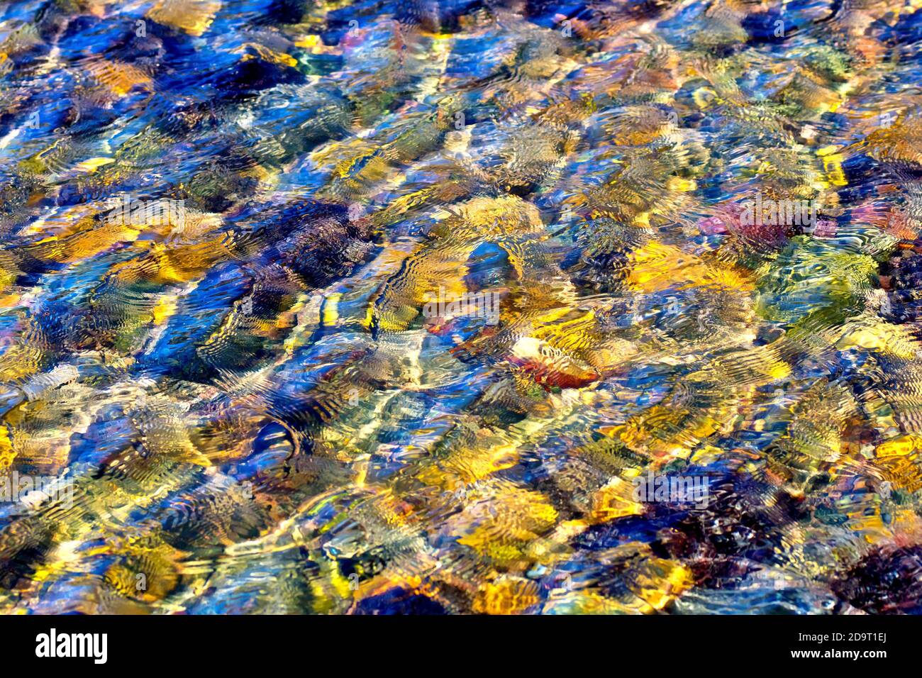 Rockpool Ripples An abstract image created by the wind causing ripples on the surface of ...