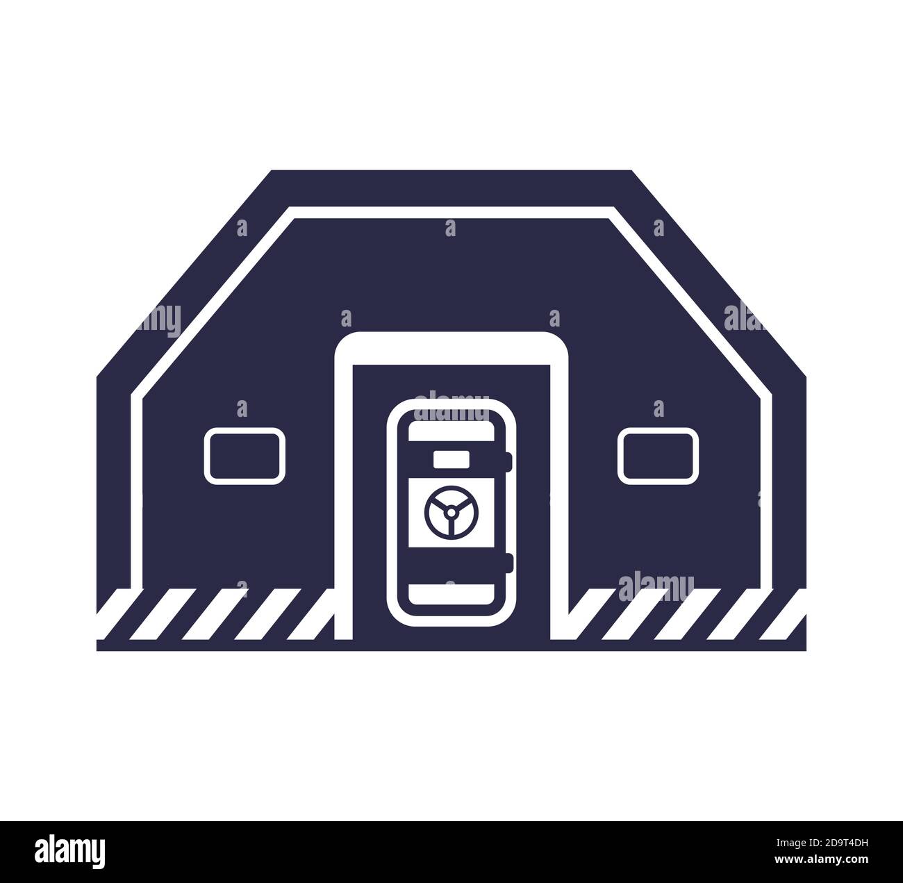 bunker black icon. image of a bomb shelter on a white background. flat vector illustration. Stock Vector
