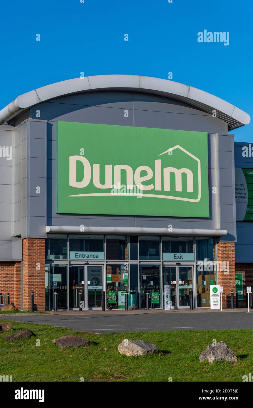 a branch of the retail shop chain dunelm mill on an out of town shopping complex on the isle of wight, uk Stock Photo