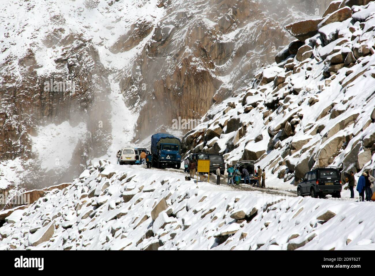 Turtok Highway and Pangong lake road at Leh Ladakh in Jammu and Kashmir, India Stock Photo