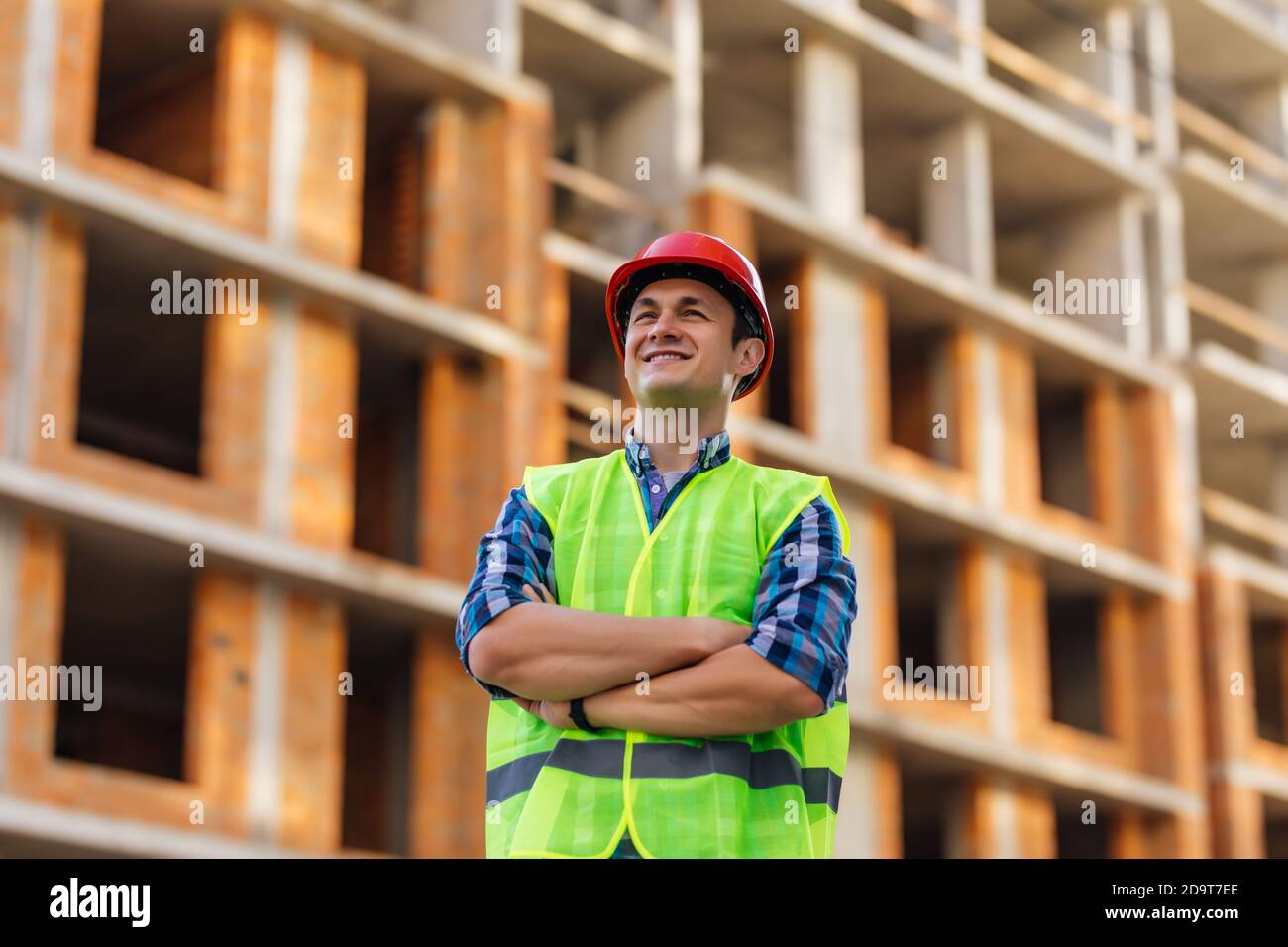 Portrait Of Construction Worker On Building Site Stock Photo - Alamy