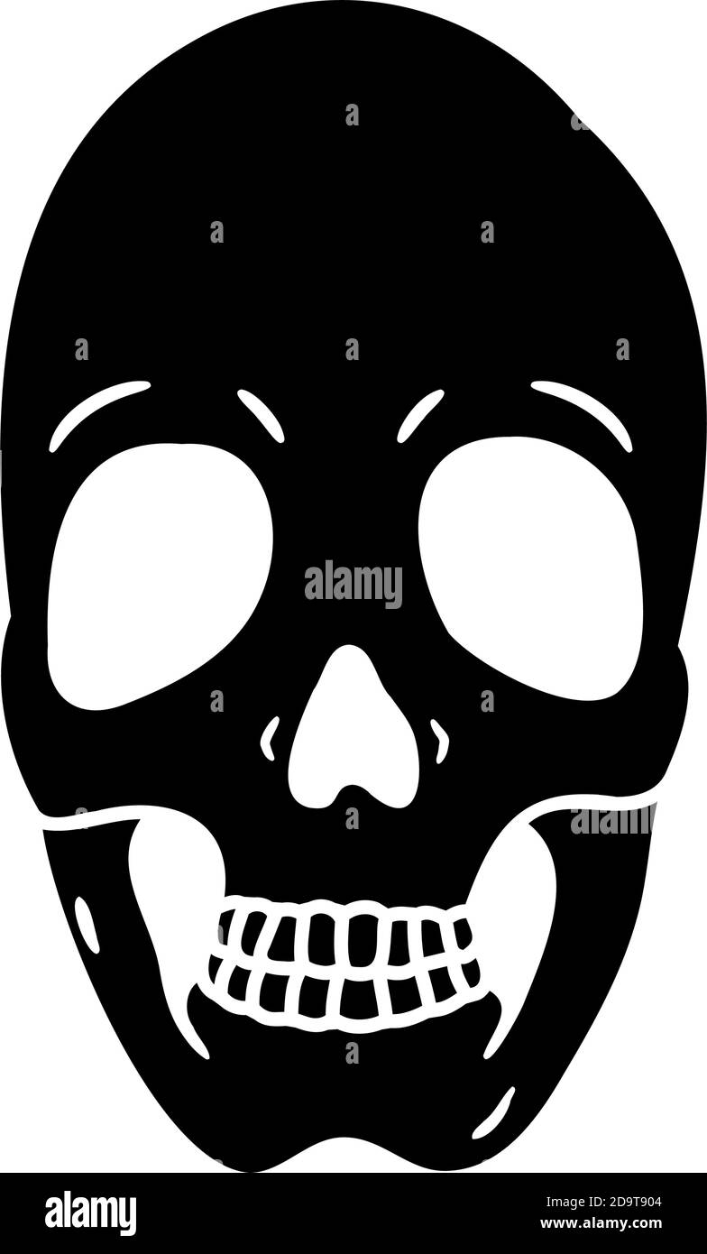 Human skull flat icon isolated on white background Stock Vector Image ...