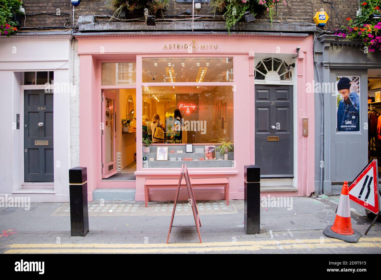 Pink Jewelry and Accessories Store in a British Neighbourhood Stock