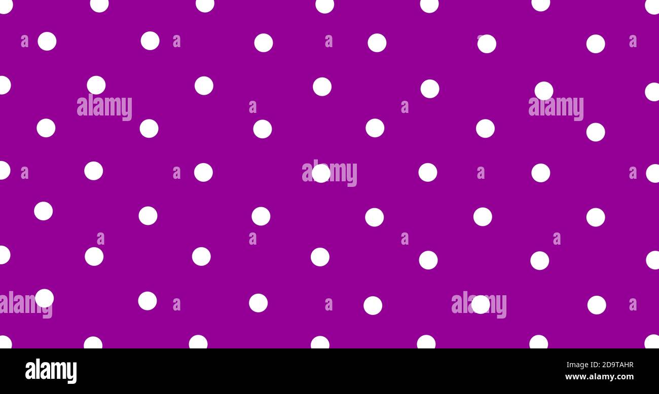 Seamless pattern of large white polka dots on a purple background for arts, crafts, fabrics, decorating, albums and scrap books. Stock Photo