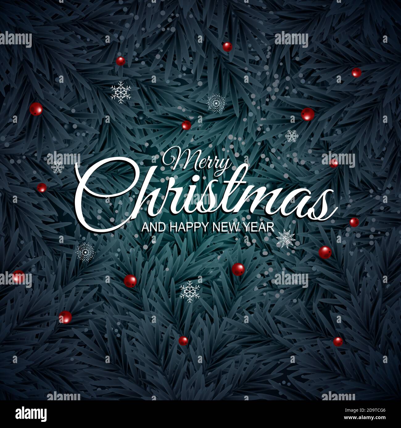 Holiday New Year and Merry Christmas Background with realistic ...