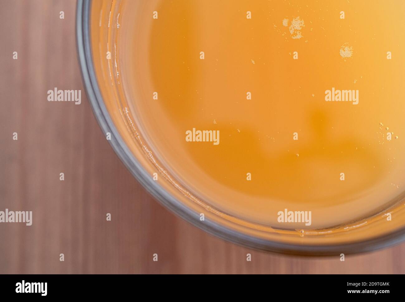 Close up overhead shot of craft beer poured in a glass Stock Photo