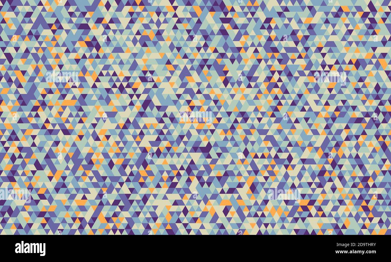 Abstract multicolor background, geometric pattern of triangles in blue-purple-yellow, design for poster, banner, card and template. Vector illustration Stock Vector