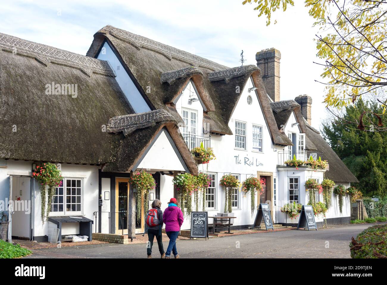 The Red Lion Pub, High Street, Grantchester, Cambridgeshire, England, United Kingdom Stock Photo