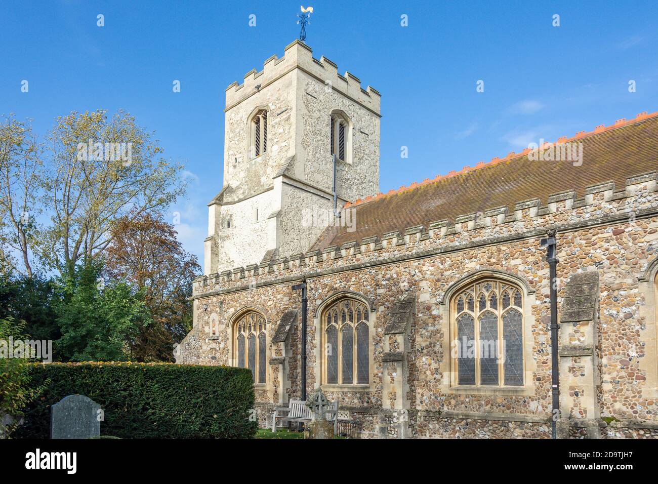 The Church of St Andrew and St Mary, High Street, Grantchester, Cambridgeshire, England, United Kingdom Stock Photo