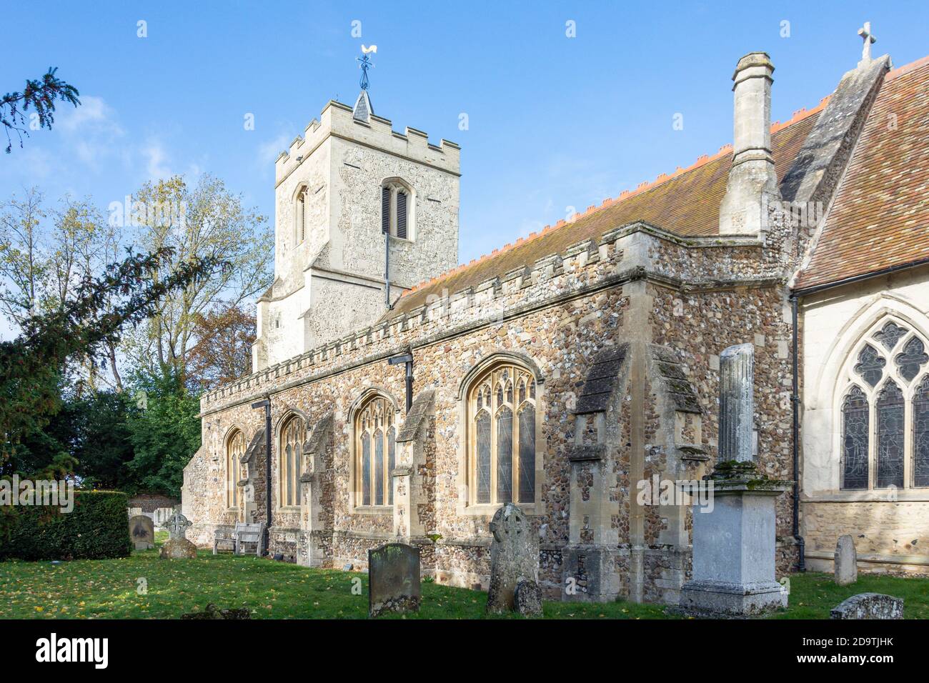 The Church of St Andrew and St Mary, High Street, Grantchester, Cambridgeshire, England, United Kingdom Stock Photo