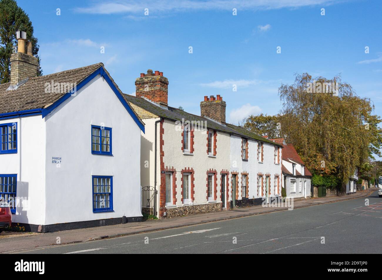 Period cottages, High Street, Great Shelford, Cambridgeshire, England, United Kingdom Stock Photo
