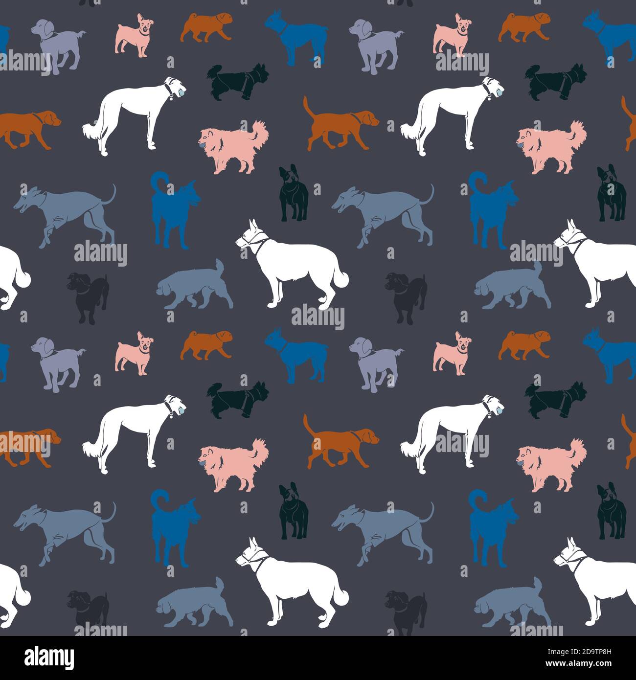 Seamless pattern. Dogs of different breeds Stock Vector Image & Art Alamy