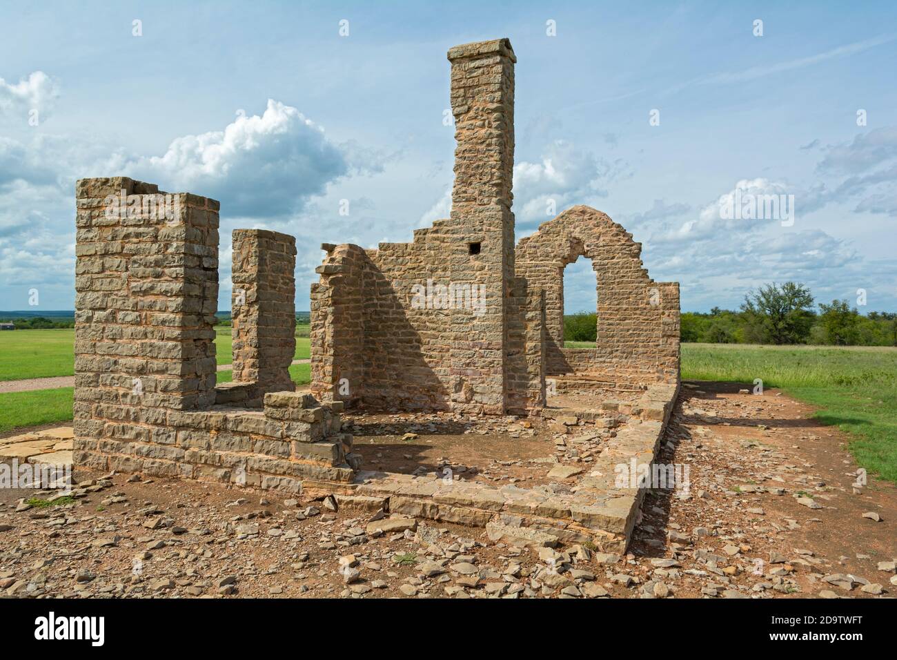 Texas Forts Trail, Shackelford County, Albany, Fort Griffin State Historic Site, Administration Building (ruin) Stock Photo