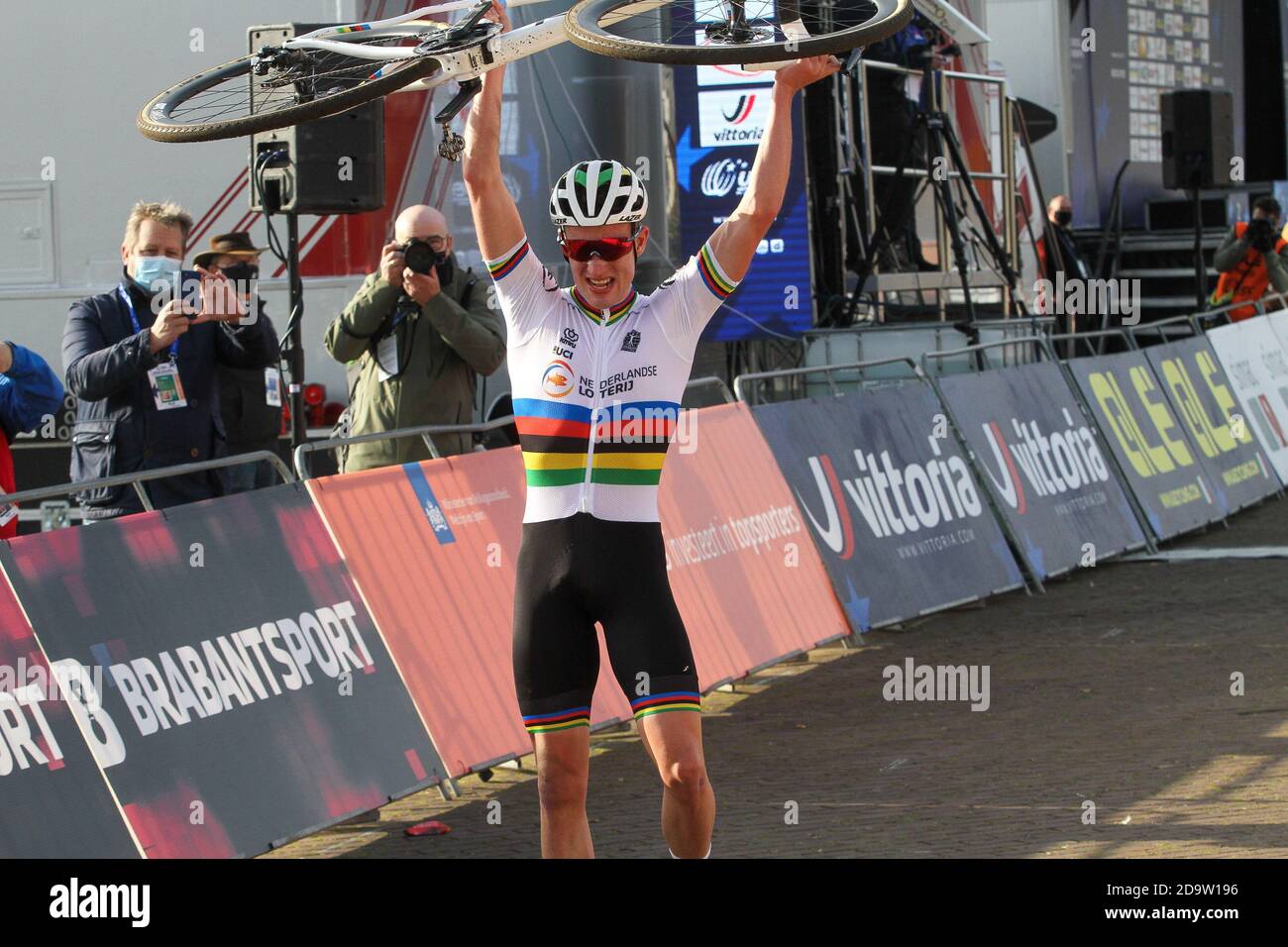 ROSMALEN, NETHERLANDS - NOVEMBER 07: Ryan Kamp U23 world champion takes the  European cyclocross title in Rosmalen