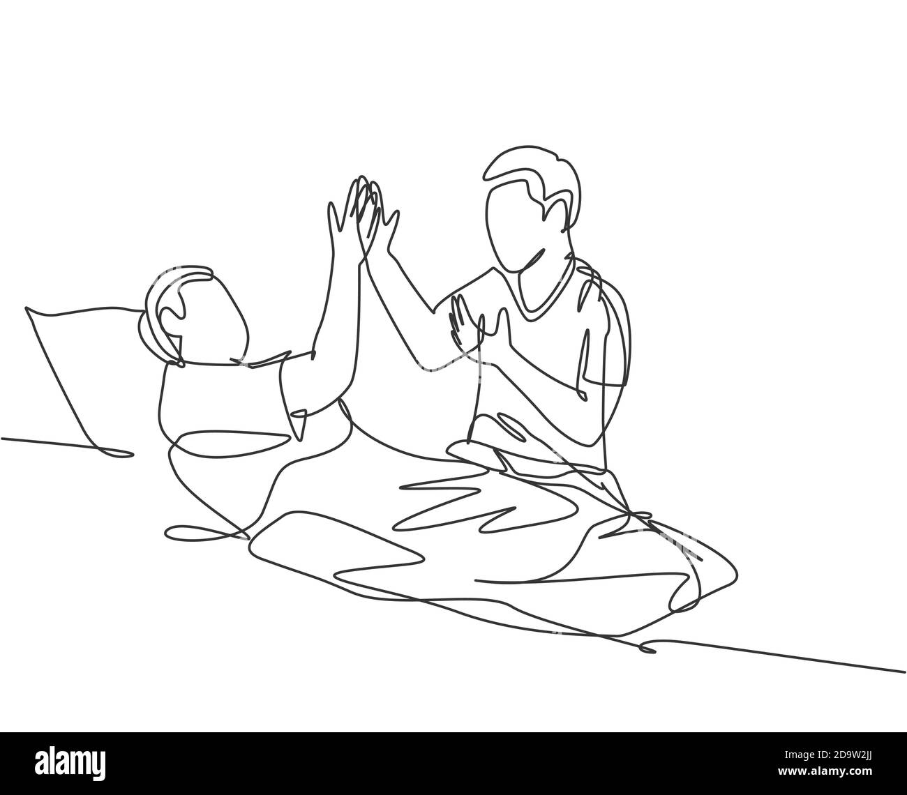 Continuous Line Drawing of a Family Stock Illustration  Illustration of  abstract care 143253848