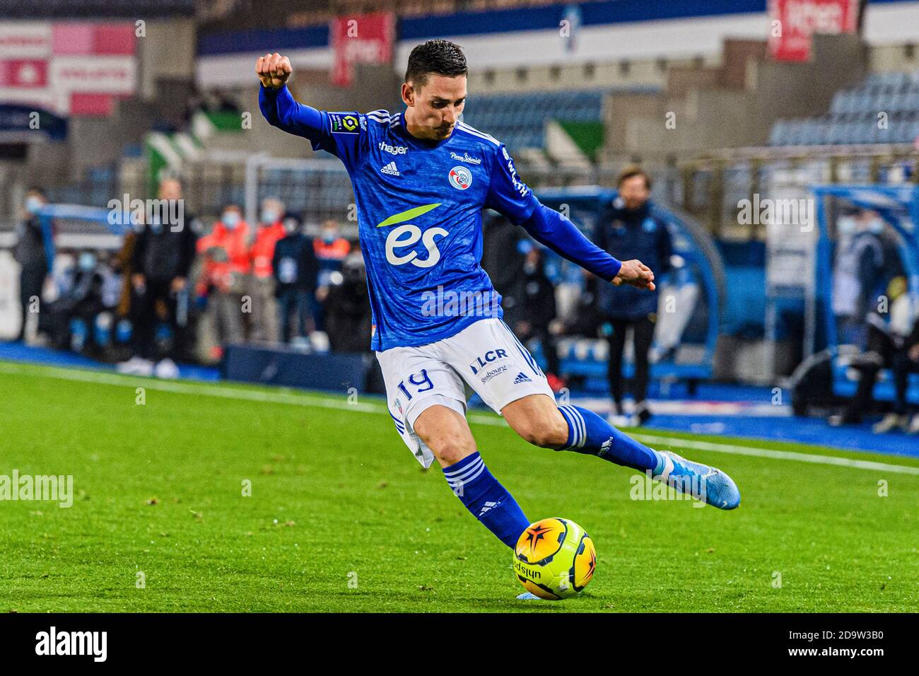 Anthony Caci of Racing Strasbourg in action during the Ligue 1 match  between RC Strasbourg and Olympique Marseille at Stade de la Meinau on  November 6 Stock Photo - Alamy