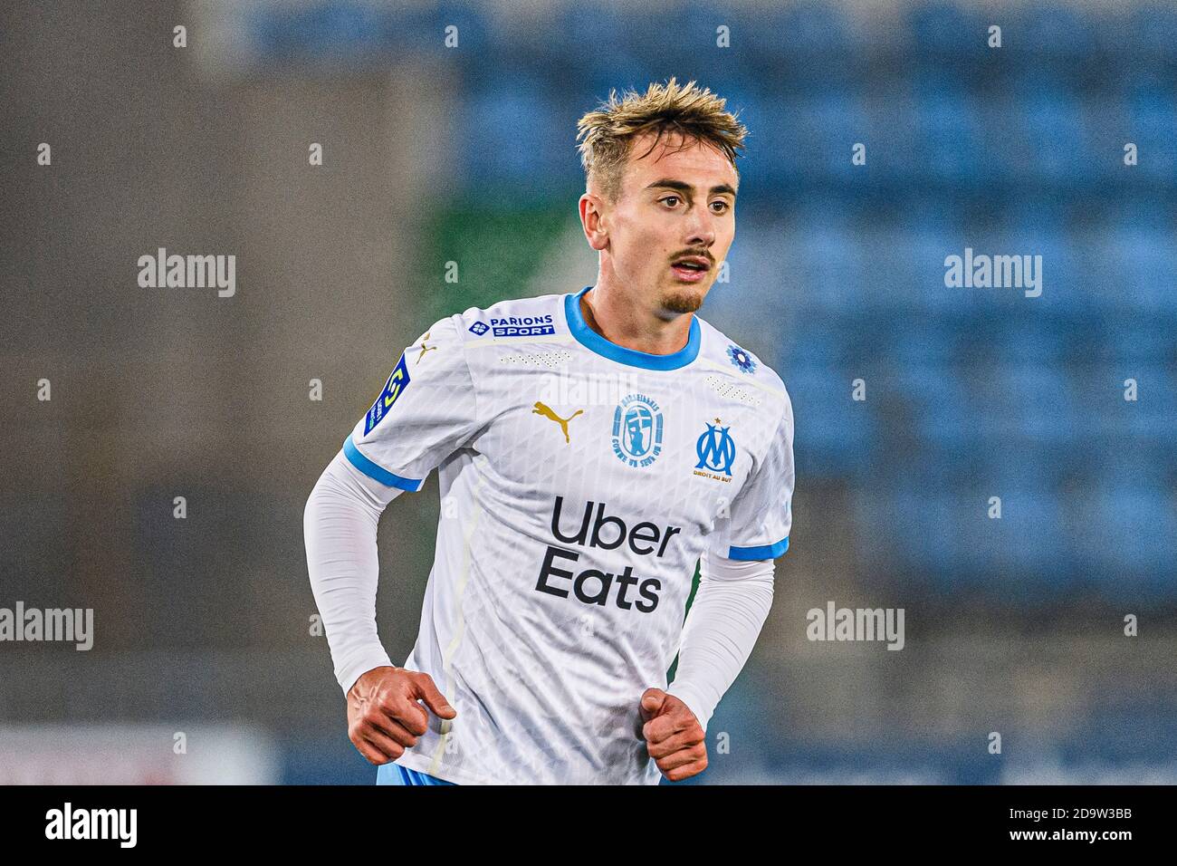Valentin Rongier of Olympique de Marseille runs in the field during the Ligue  1 match between RC Strasbourg and Olympique Marseille at Stade de la Mei  Stock Photo - Alamy