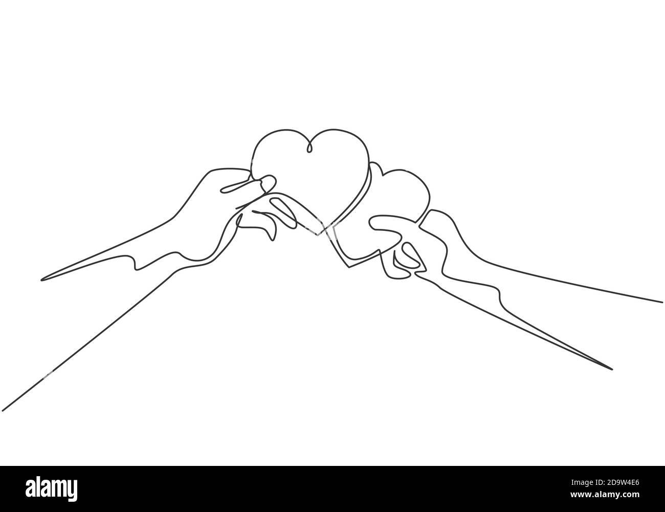 Single continuous line drawing romantic of male and female couple