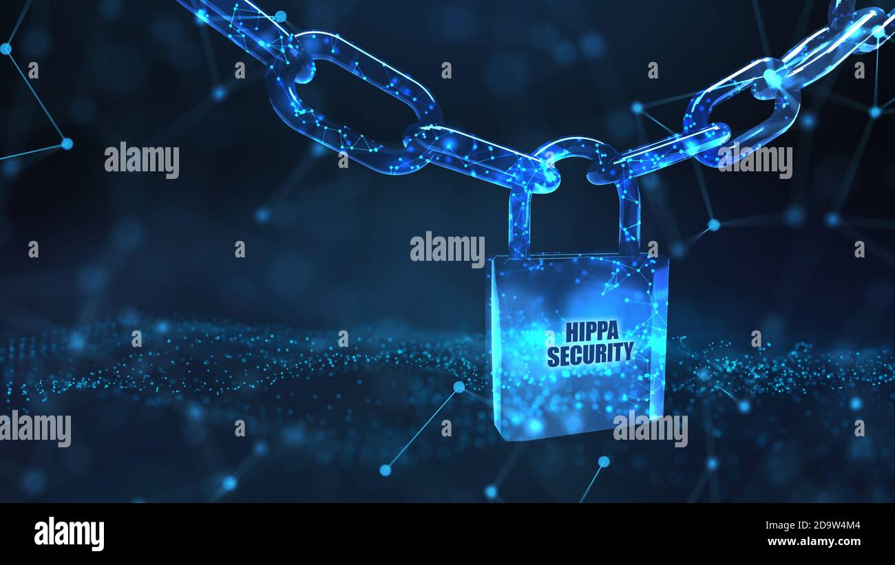 Cyber security data protection business technology privacy concept. Hippa Security Stock Photo