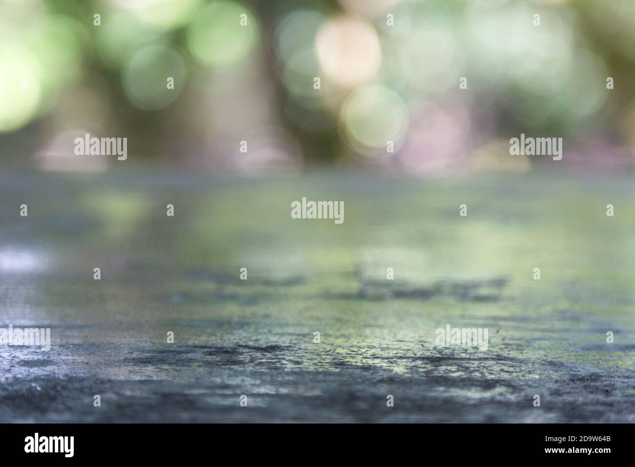 Wooden table top with blurred bokeh greenary nature background Stock ...