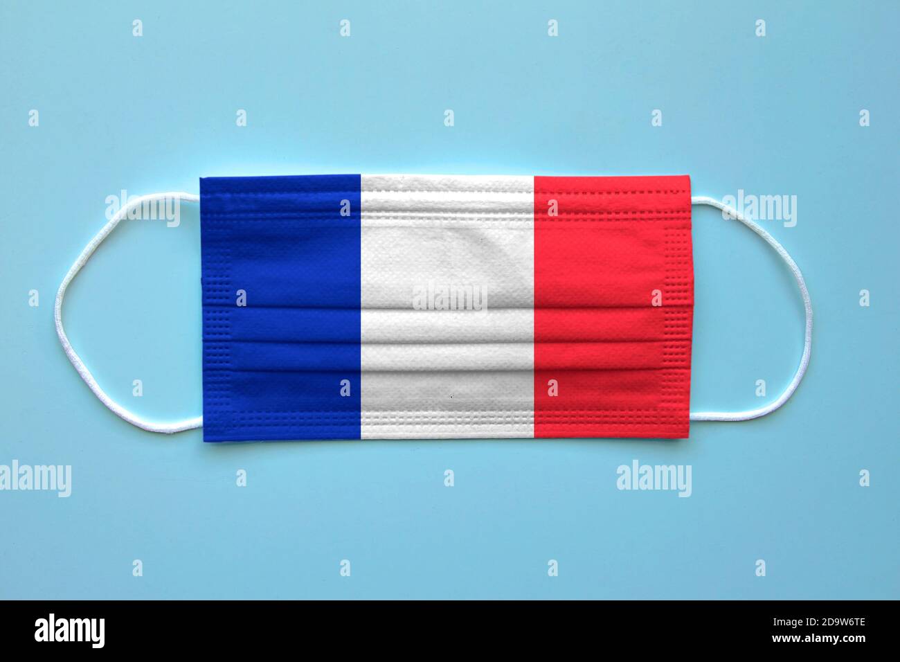 A face mask with a French Flag on a clear background. Concept: France ...