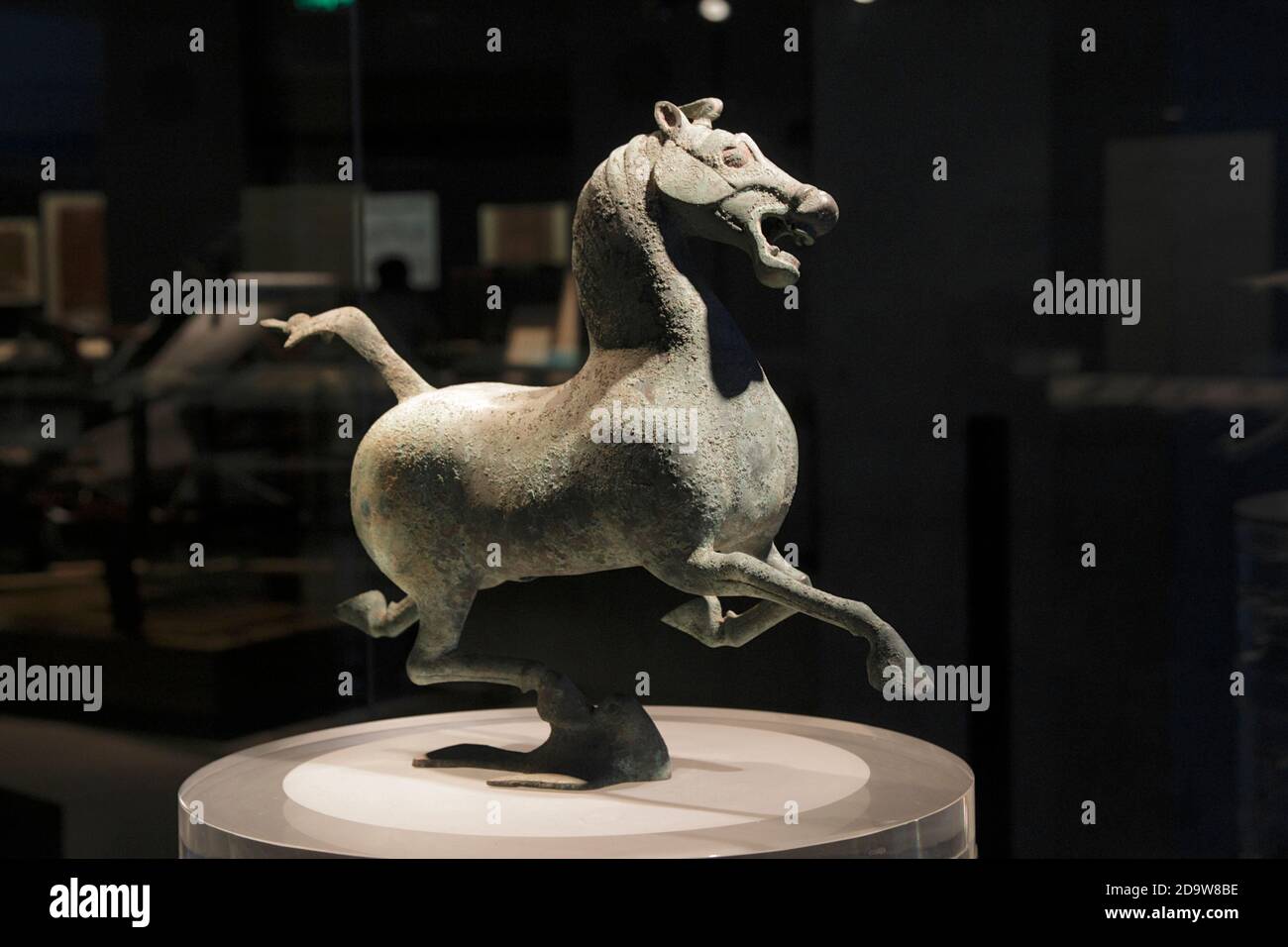 Bronze of a flying horse, from Wuwei, (symbol of Wuwei City), at Provincial Museum, Lanzhou, Gansu Province, China Sept 2011 Stock Photo