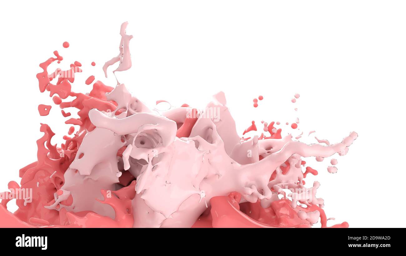 3D render, Colour liquids Splash, Abstract fluid background Stock Photo ...