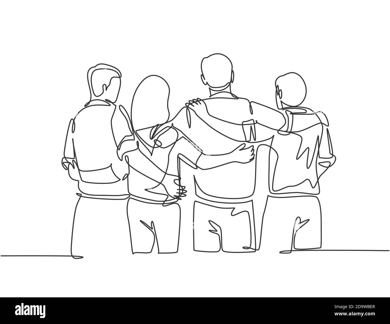 Hand sketch of a group friends Royalty Free Vector Image