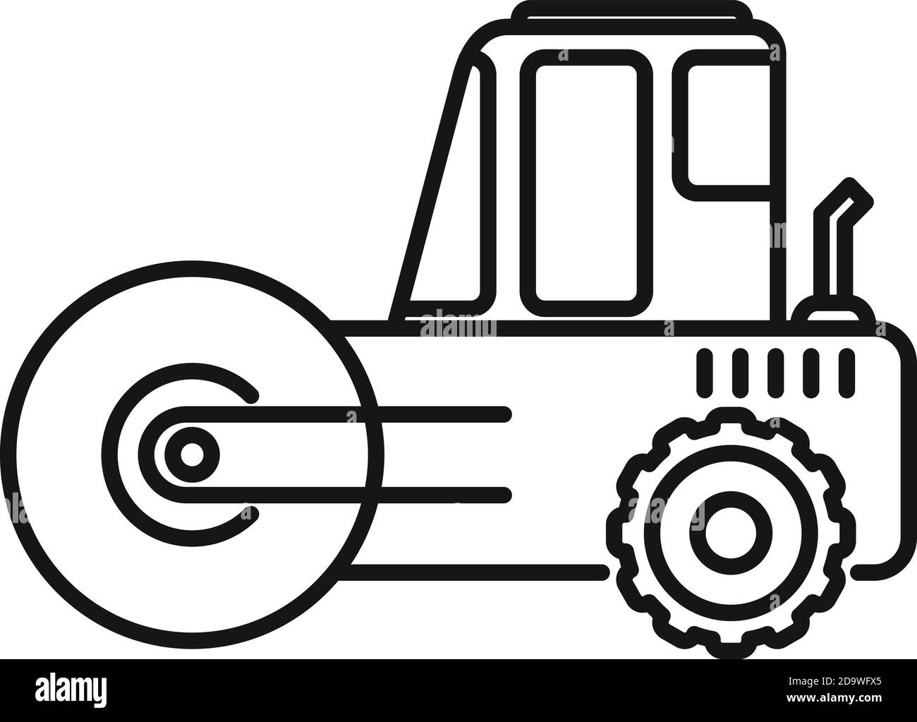 Heavy road roller icon, outline style Stock Vector