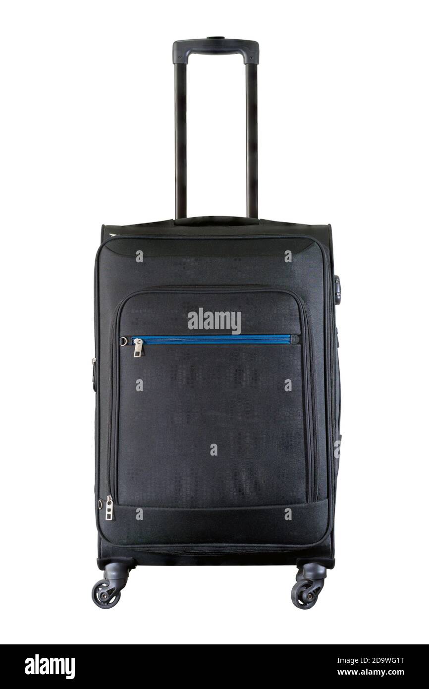 Black suitcase isolated on white background with clipping path Stock