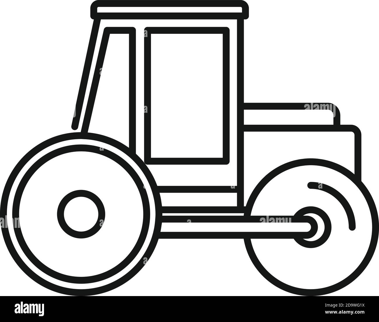 Paving road roller icon, outline style Stock Vector