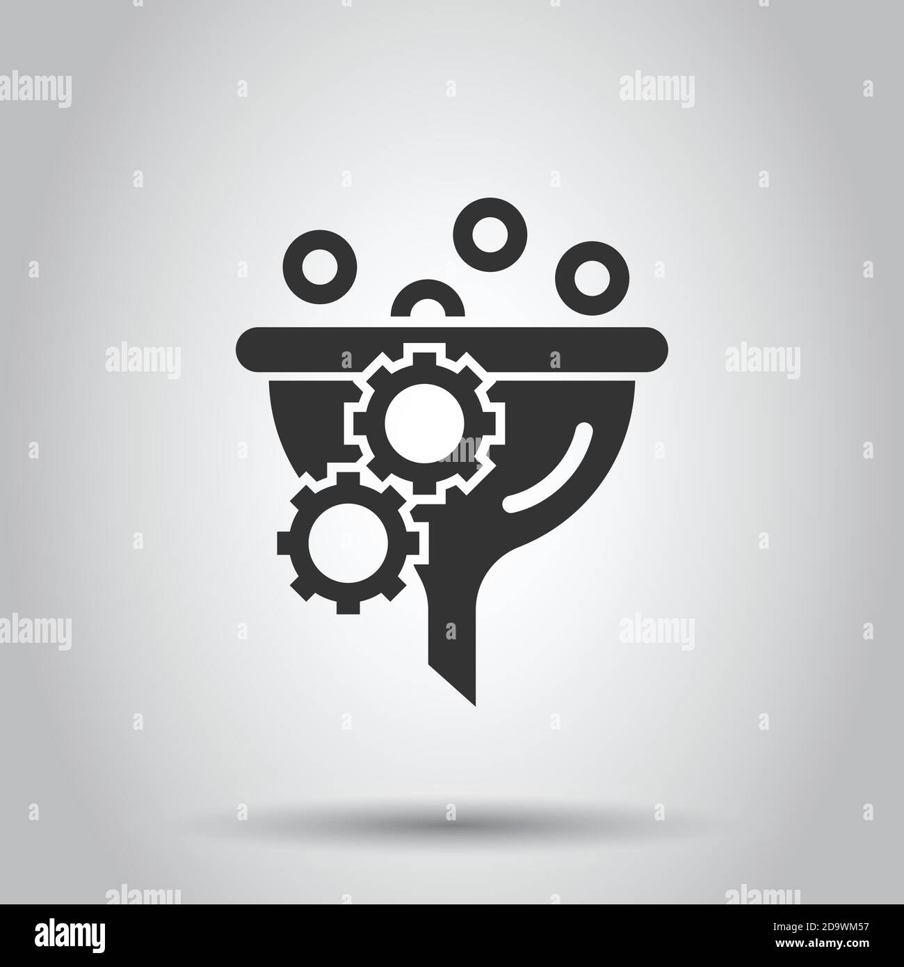 Filter icon in flat style. Funnel vector illustration on white isolated