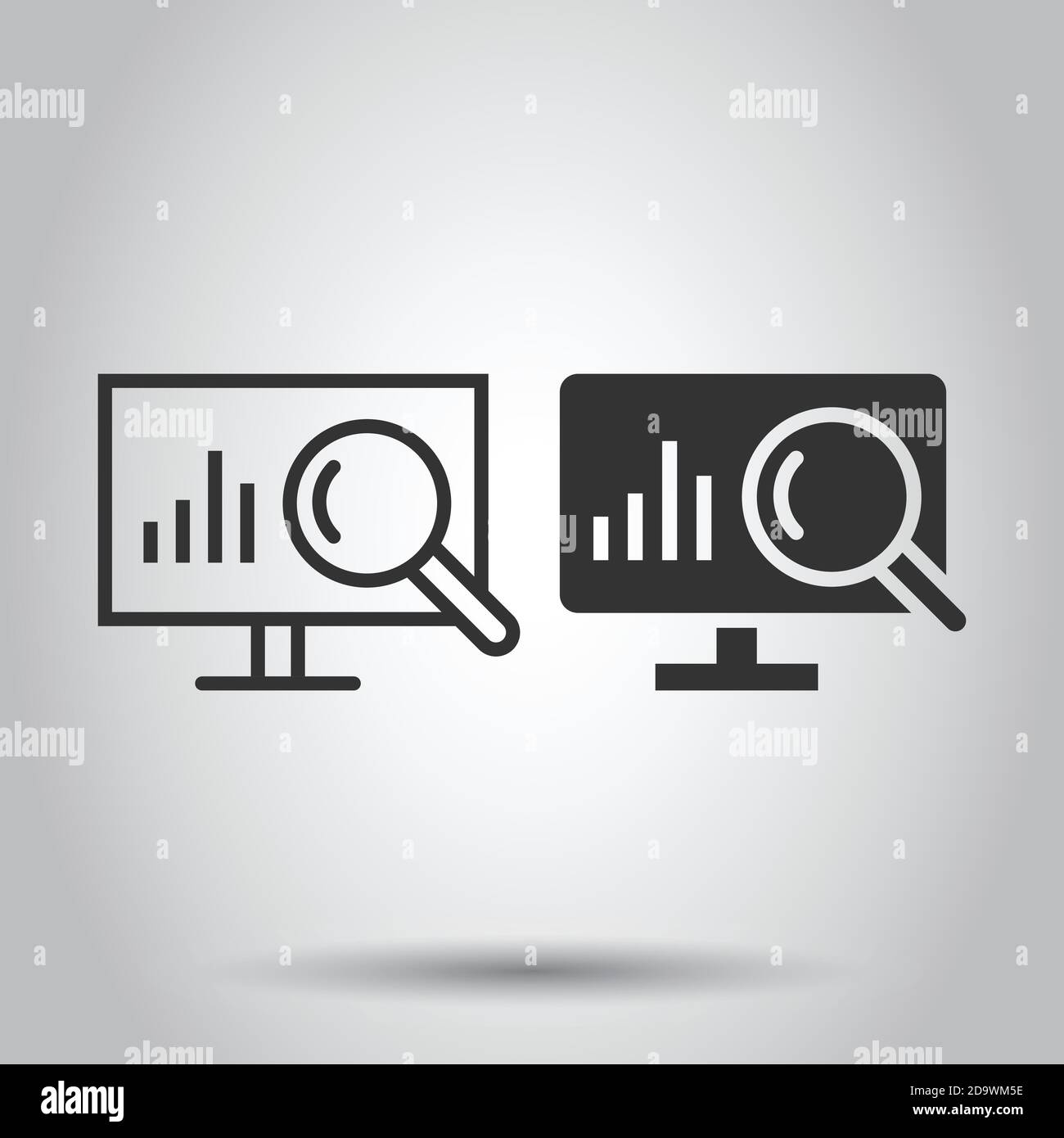 Website analytics icon in flat style. SEO data vector illustration on ...