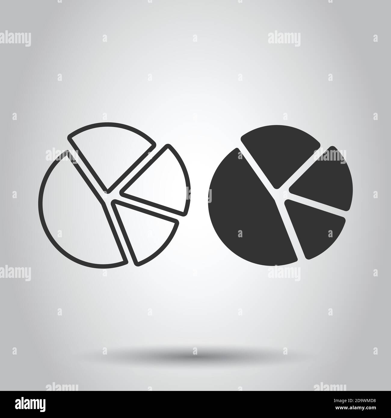 Chart icon in flat style. Diagram vector illustration on white isolated ...