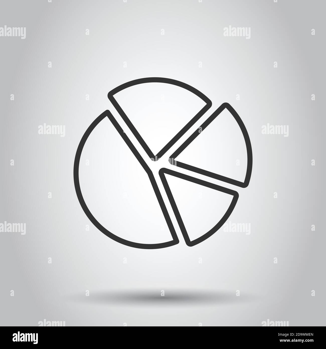 Chart icon in flat style. Diagram vector illustration on white isolated ...
