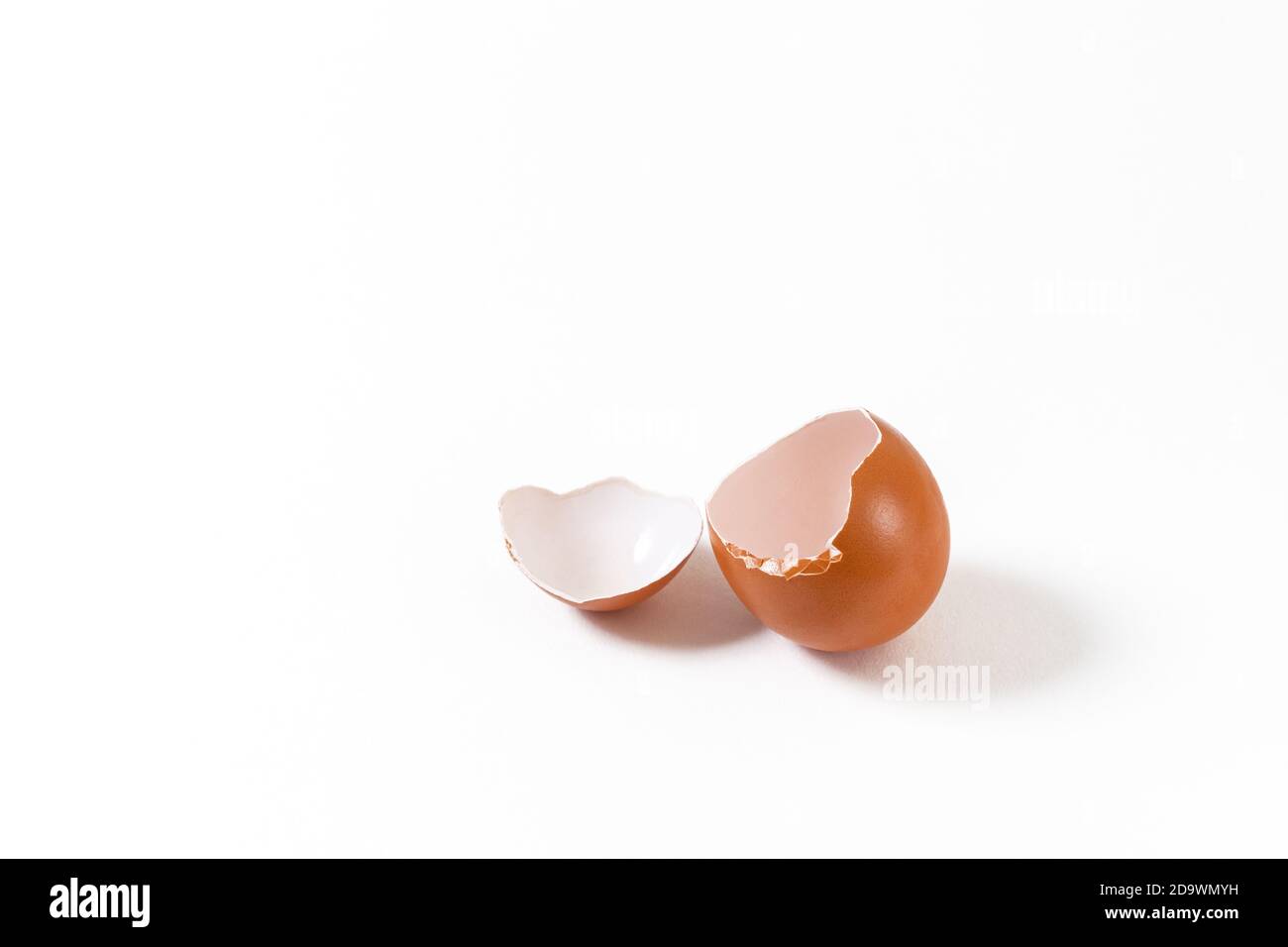 chicken broken egg on white background Stock Photo - Alamy