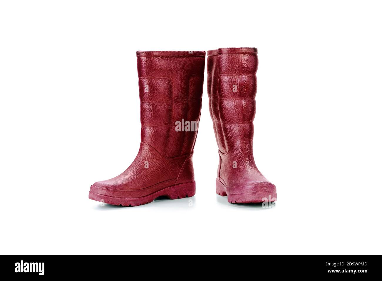 Rubber boots waterproof isolated on white background. Stock Photo