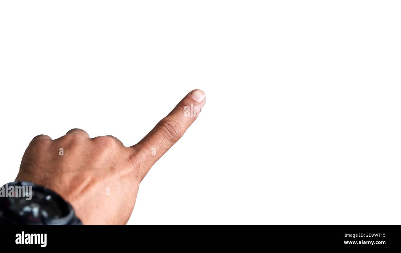Man's hand isolated on white background with clipping path Stock Photo ...