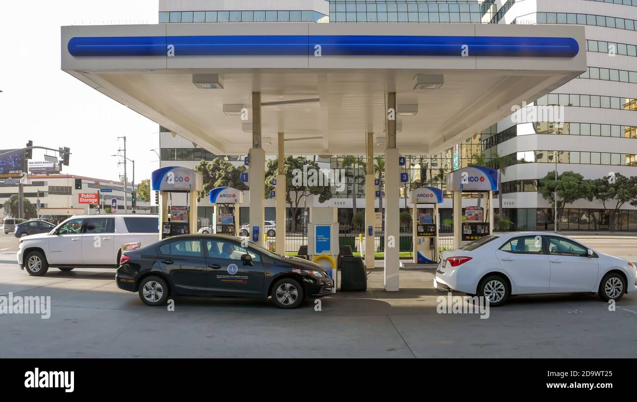 Los Angeles, California/United states Of AmericaApril 6,2018 Selfservice gas pump on the