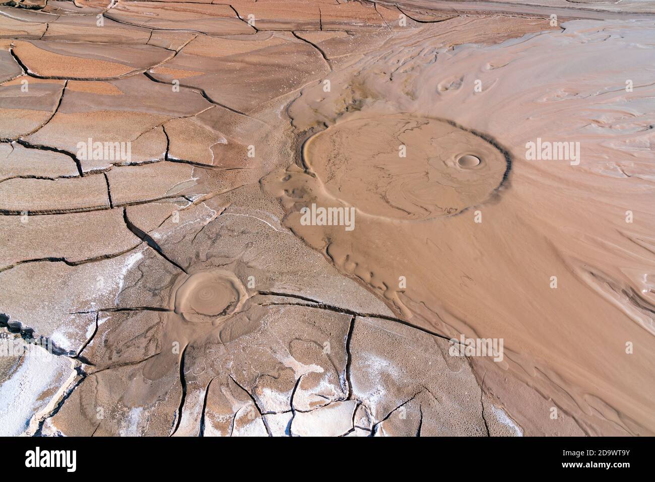 Active mud volcano in the highlands Stock Photo