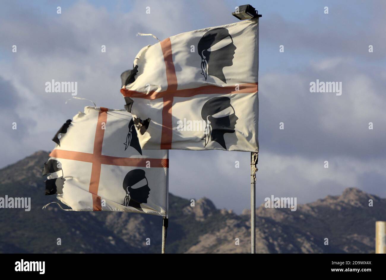 Sardegna Bandiere al vento Stock Photo