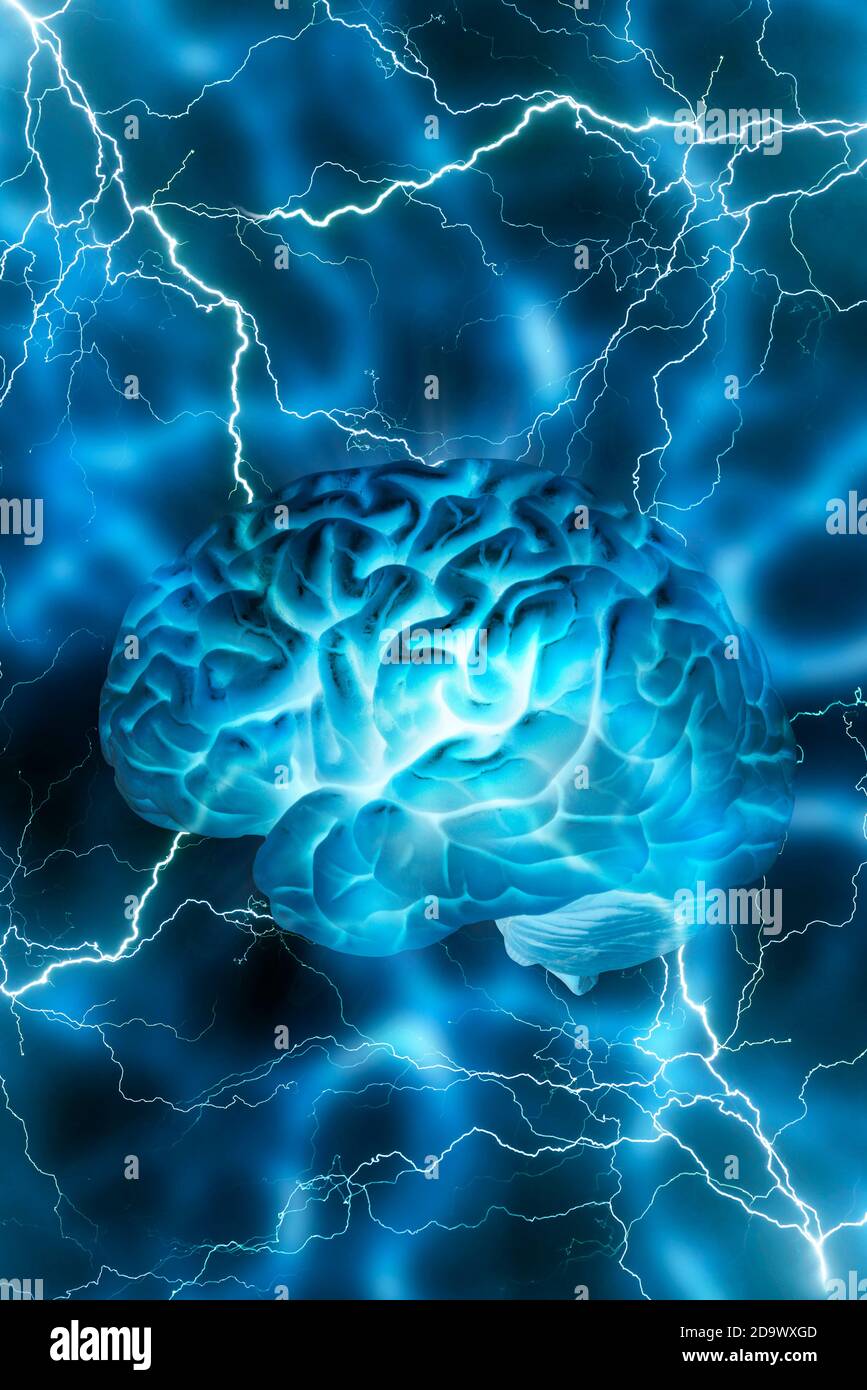 Neuroenhancement of human brain concept Stock Photo