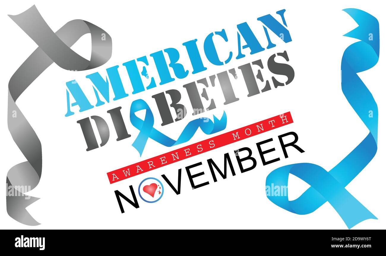 American Diabetes Awareness Month Banner Or Poster Vector Design Stock