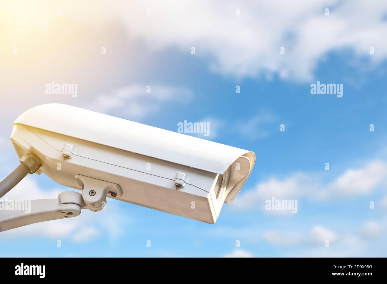 CCTV or surveillance camera recording important events and a guard