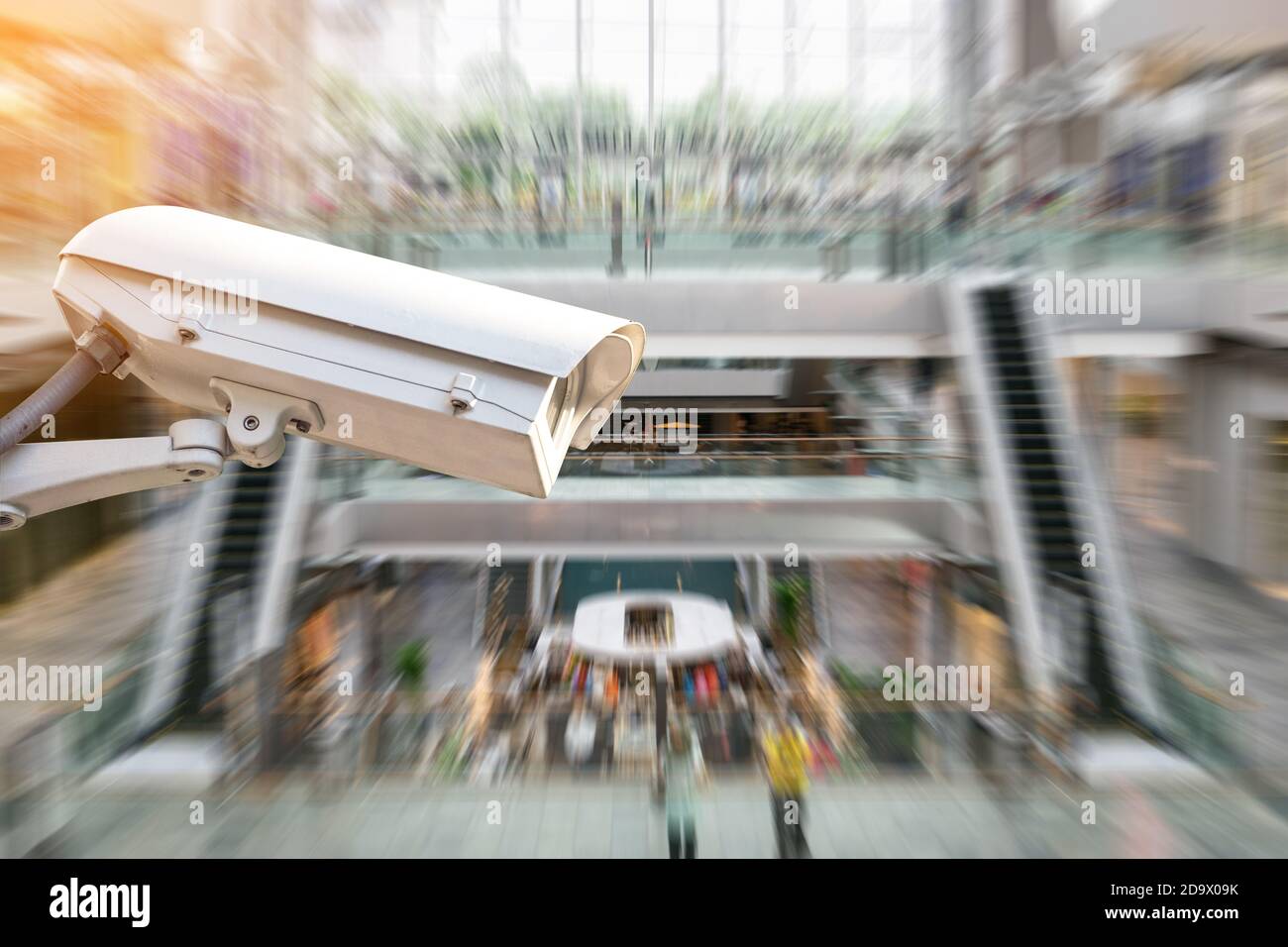 CCTV or surveillance camera recording inside the shopping mall to the