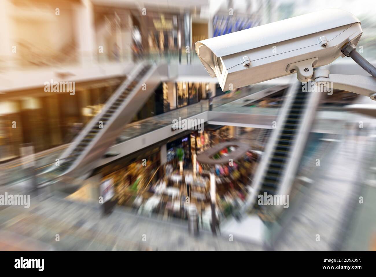 CCTV or surveillance camera recording inside the shopping mall to the