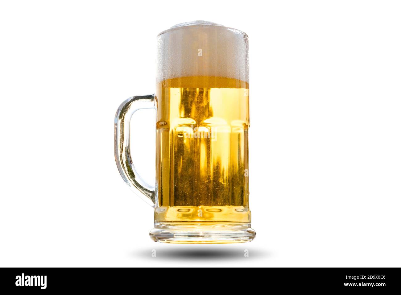 Beer in a glass with a handle isolated on white background. Stock Photo